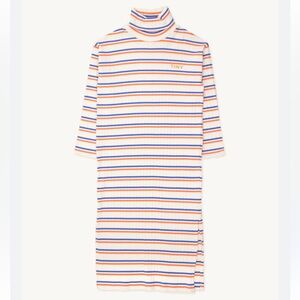 TINY COTTONS Striped Multicolor Turtleneck Dress